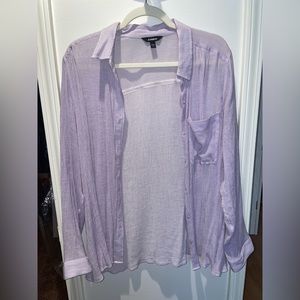 Express Purple Button Down